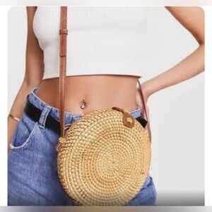 ASOS round rattan purse